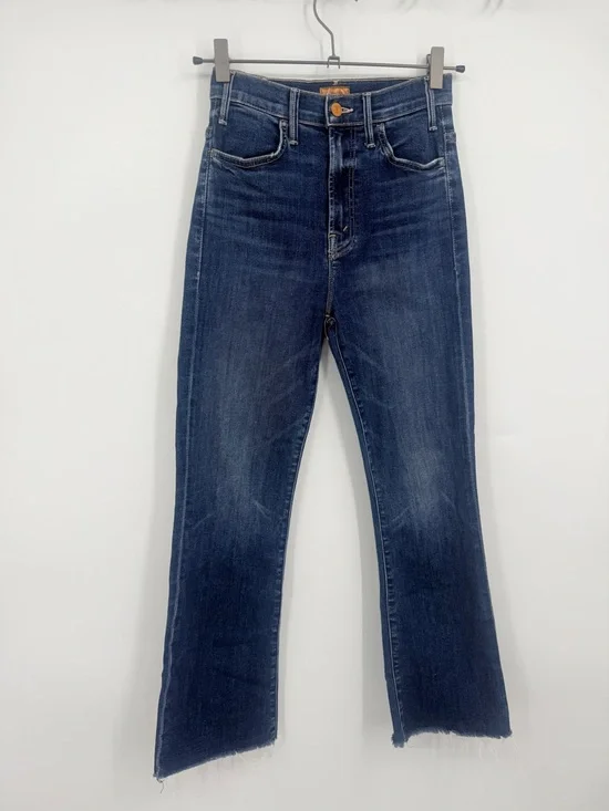 MOTHER The Hustler Ankle Fray Jeans Size 25 High Rise Flare Raw Hem - Picture 2 of 8